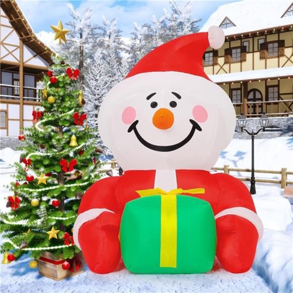 4.5 FT Christmas Inflatable Snowman Outdoor Decoration Blow Up with LED Lights - Picture 2 of 6